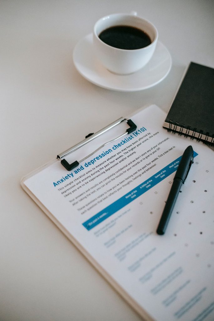 Checklist on a clipboard with a pen
